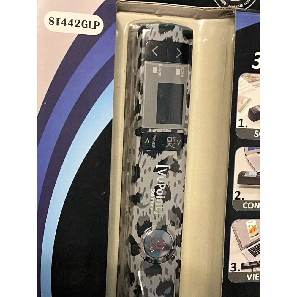 VuPoint,Magic Wand III Portable Scanner White/Grey Leopard, ST442GLP New (24)